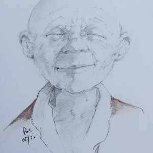 Monk series.. Pencil and Pastel on card